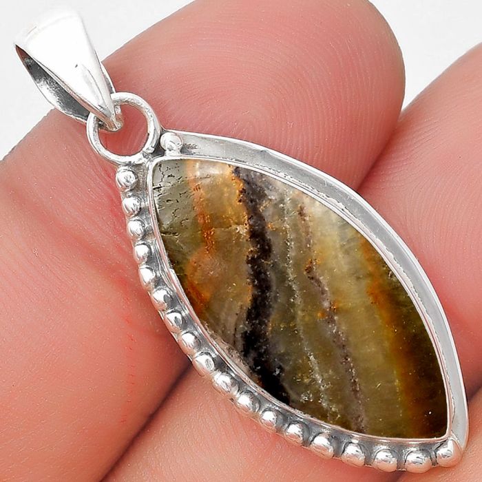 Natural Australian Prehnite Pendant SDP129301 P-1326, 12x25 mm