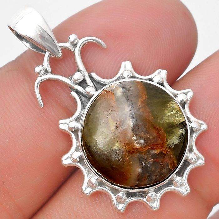 Natural Australian Prehnite Pendant SDP129390 P-1249, 16x16 mm