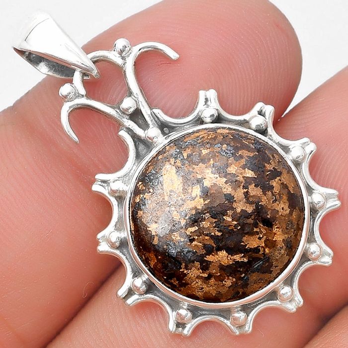 Natural Bronzite Pendant SDP129394 P-1249, 16x16 mm