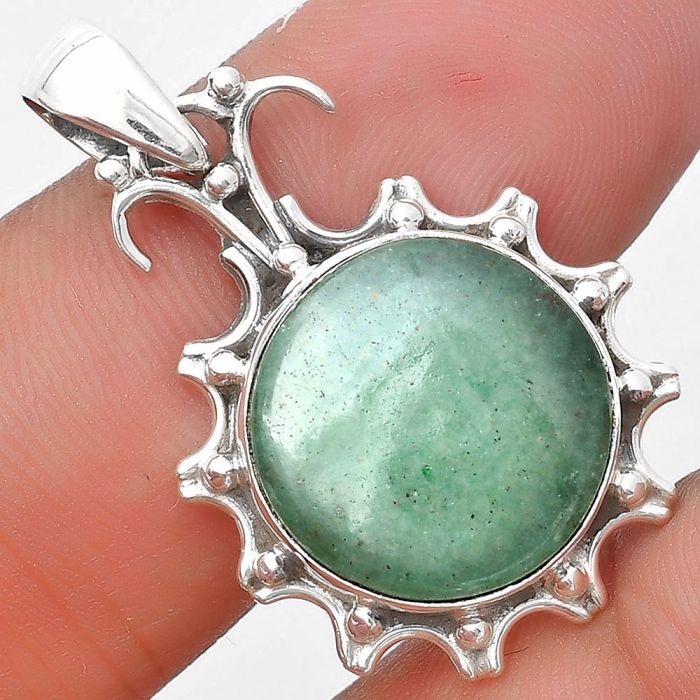 Natural Green Aventurine Pendant SDP129410 P-1249, 16x16 mm