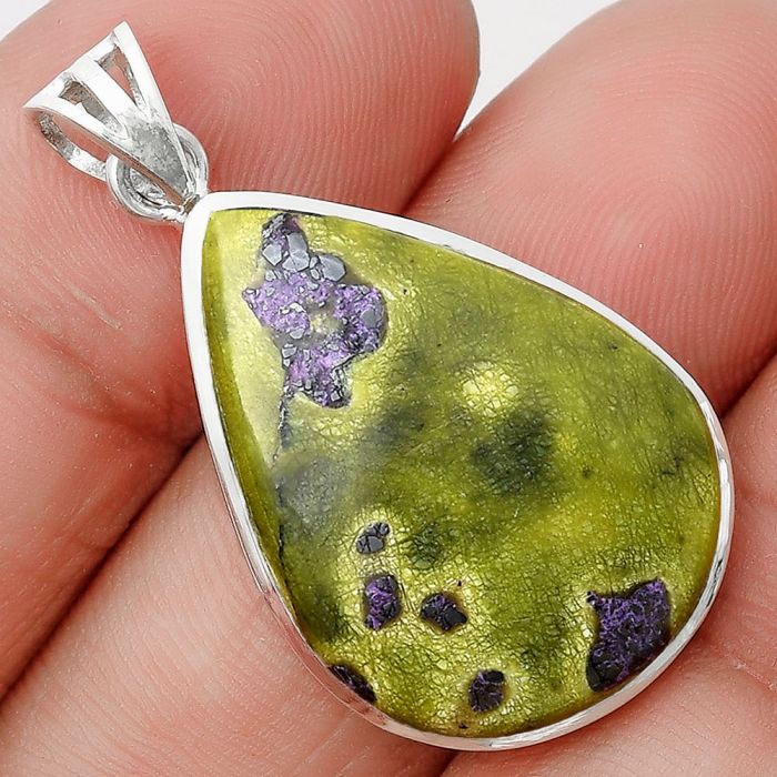 Natural Stichtite Pendant SDP129622 P-1002, 19x26 mm