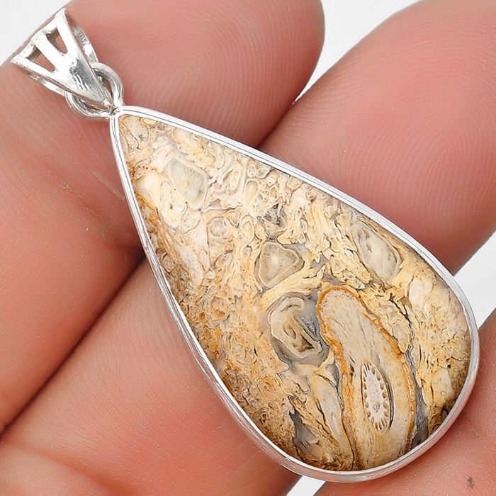 Natural Rock Calcy Pendant SDP129719 P-1050, 17x33 mm