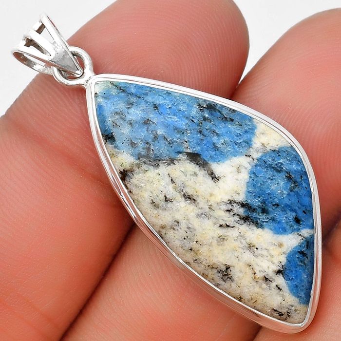 Natural K2 Blue - Azurite In Quartz Pendant SDP129748 P-1050, 17x33 mm