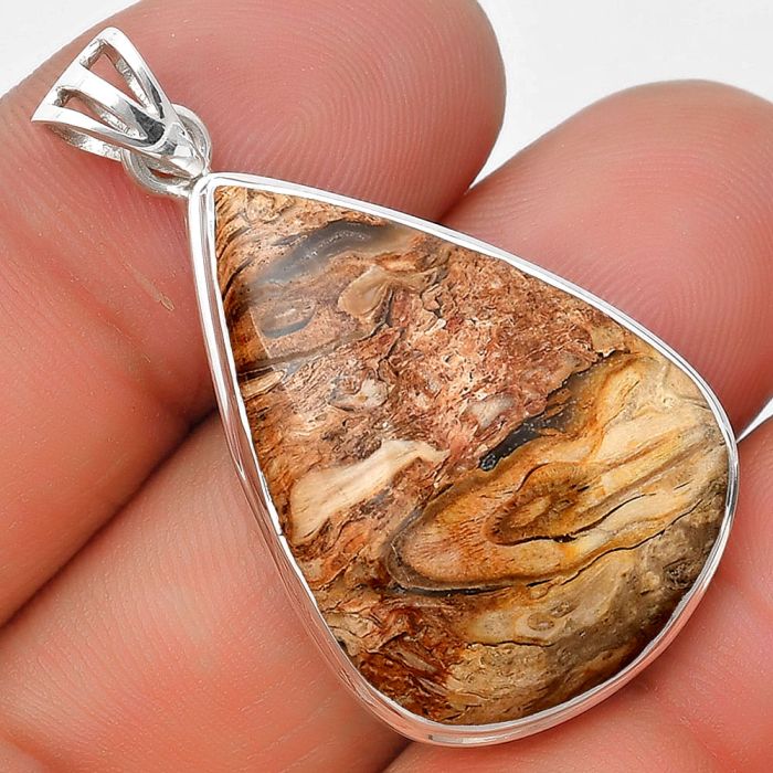 Natural Rock Calcy Pendant SDP129757 P-1050, 21x29 mm