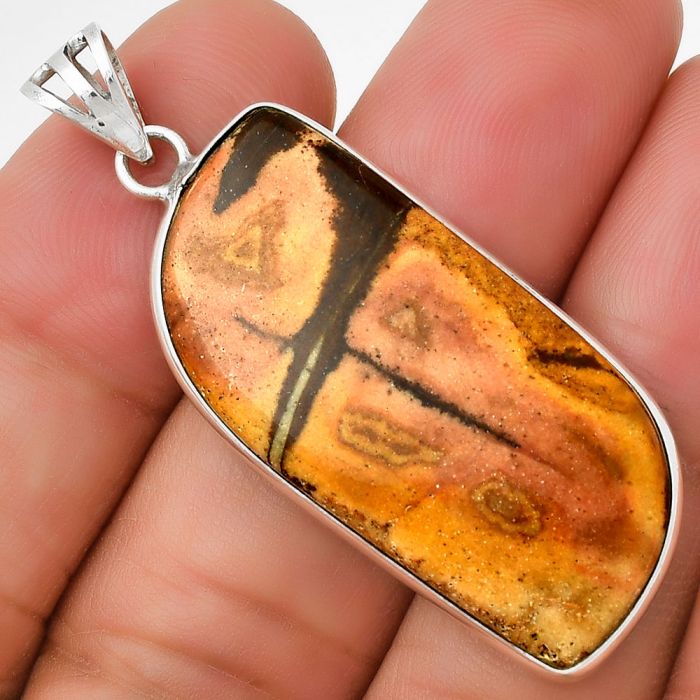 Natural Outback Jasper Pendant SDP129799 P-1001, 17x37 mm