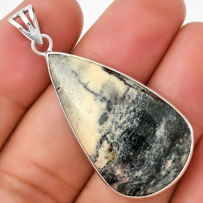 Natural Porcelain Jasper Pendant SDP129876 P-1001, 20x35 mm