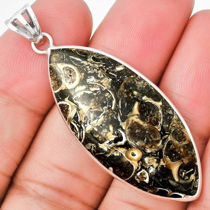 Natural Turtella Jasper - USA Pendant SDP129892 P-1001, 18x40 mm