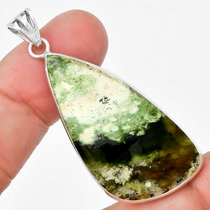 Natural Chrome Chalcedony Pendant SDP129958 P-1001, 19x39 mm