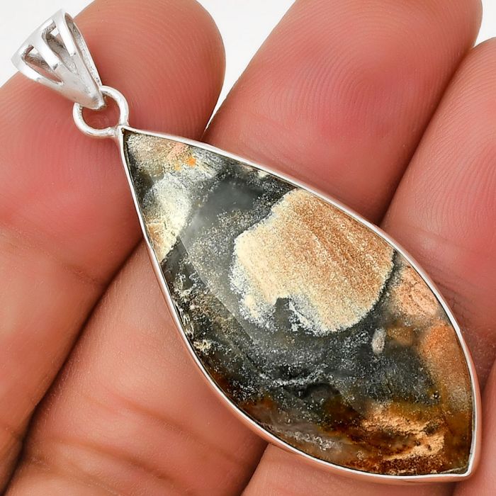 Natural Tabu Jasper Pendant SDP130075 P-1001, 17x38 mm