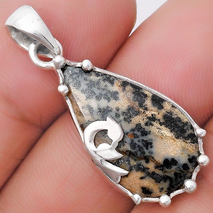 Natural Russian Honey Dendrite Opal Pendant SDP130445 P-1698, 14x24 mm