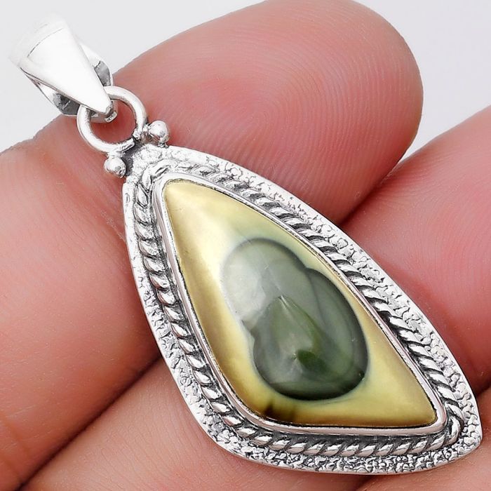 Natural Imperial Jasper - Mexico Pendant SDP130589 P-1181, 11x25 mm