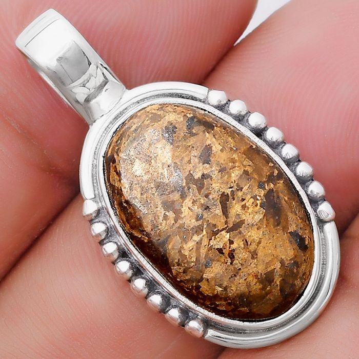 Natural Bronzite Pendant SDP130679 P-1326, 13x19 mm