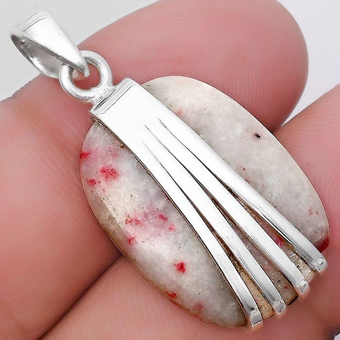 Natural Cinnabar Pendant SDP130730 P-1302, 17x25 mm