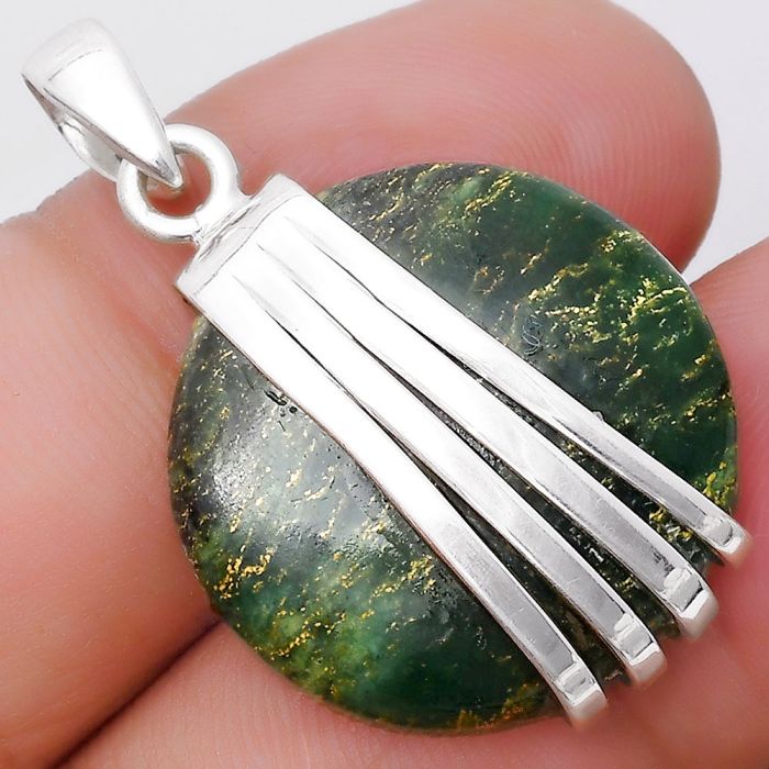 Natural Green Fuchsite Pendant SDP130736 P-1302, 23x23 mm