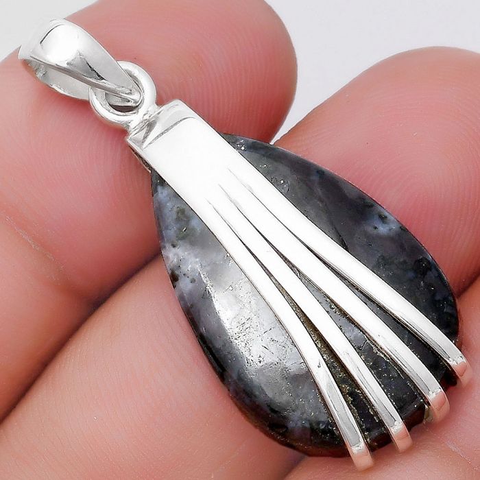 Natural Indigo Gabbro Pendant SDP130740 P-1302, 17x28 mm