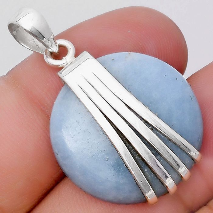 Natural Angelite Pendant SDP130754 P-1302, 13x13 mm