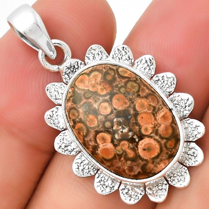 Natural Poppy Jasper Pendant SDP130768 P-1205, 14x19 mm