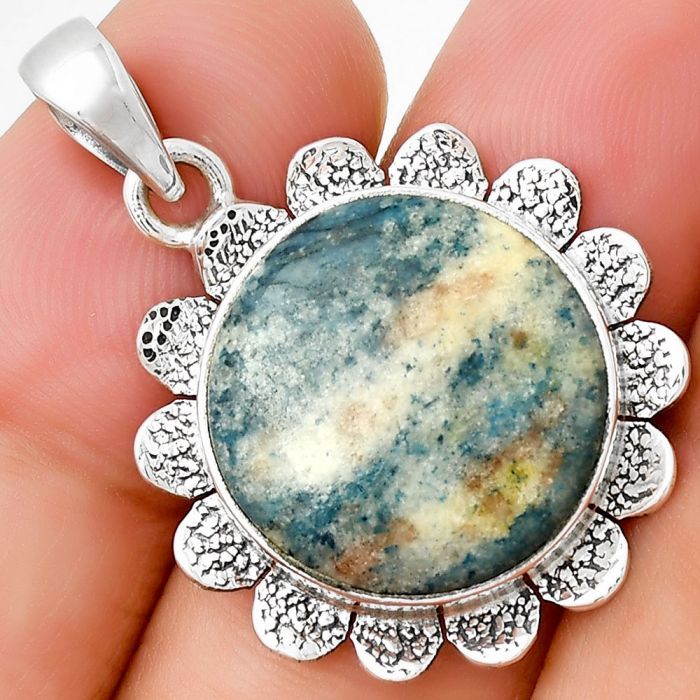 Natural Blue Scheelite - Turkey Pendant SDP130784 P-1205, 18x18 mm