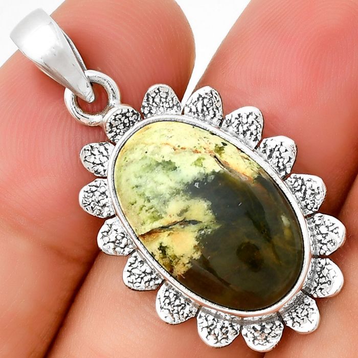 Natural Chrome Chalcedony Pendant SDP130790 P-1205, 12x19 mm