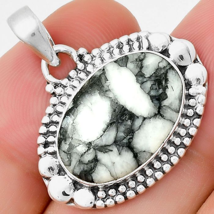 Natural Pinolith Stone Pendant SDP130974 P-1677, 12x19 mm