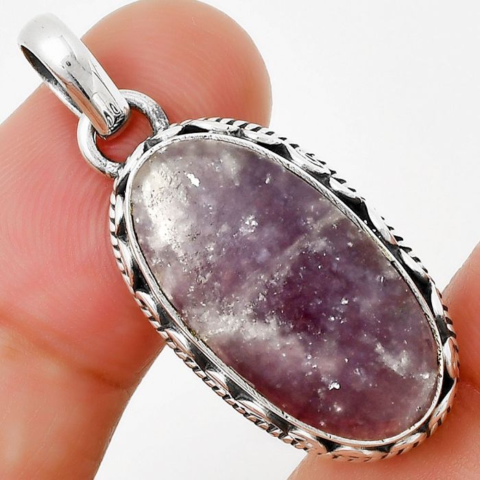 Natural Purple Lepidolite Pendant SDP131032 P-1134, 12x23 mm