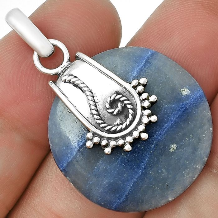 Natural Blue Quartz Pendant SDP131149 P-1313, 25x25 mm