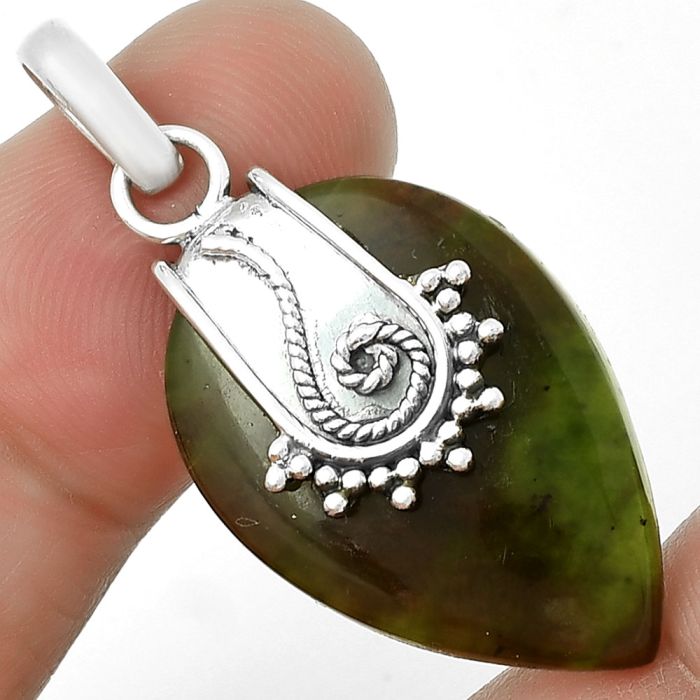 Natural Chrome Chalcedony Pendant SDP131156 P-1313, 19x27 mm