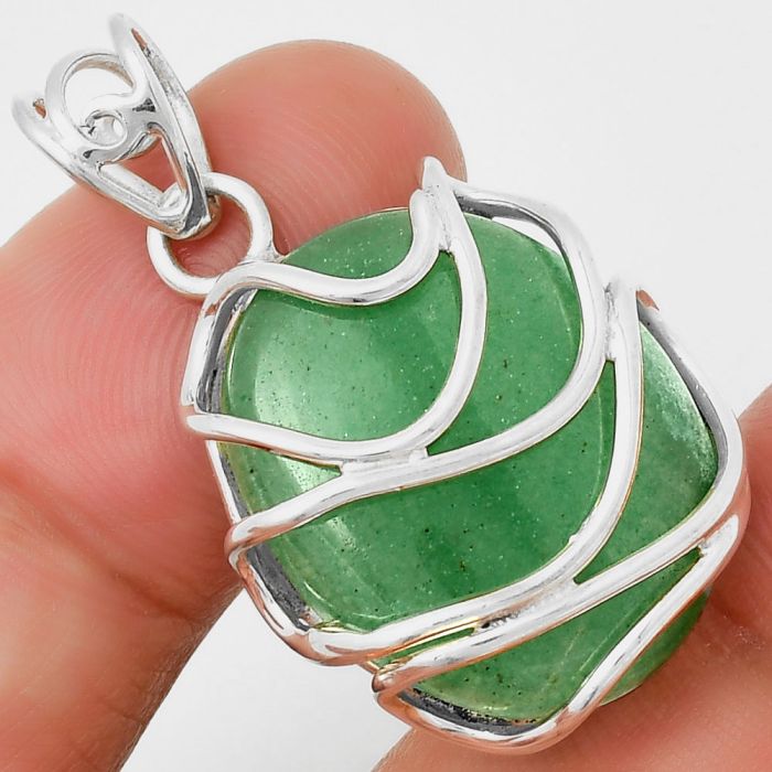 Natural Green Aventurine Pendant SDP131433 P-1561, 18x23 mm