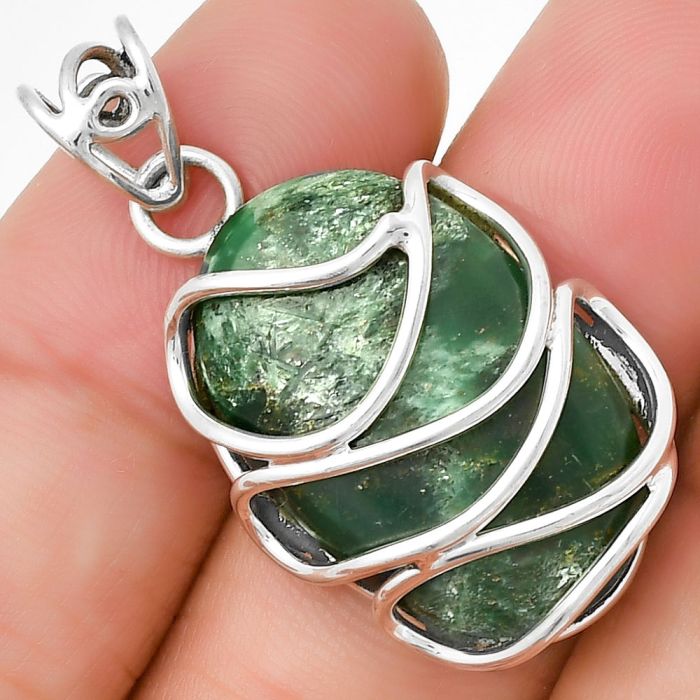 Natural Green Fuchsite Pendant SDP131438 P-1561, 17x25 mm