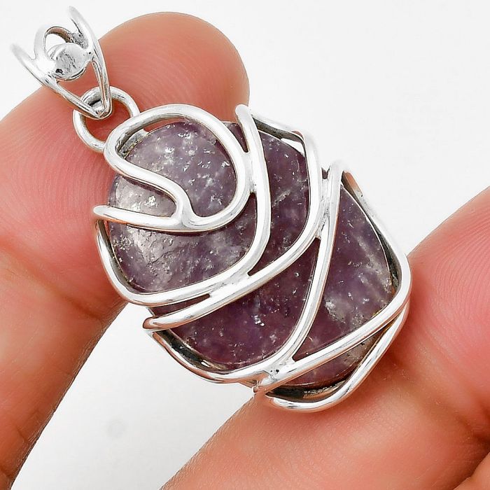 Natural Purple Lepidolite Pendant SDP131439 P-1561, 18x25 mm