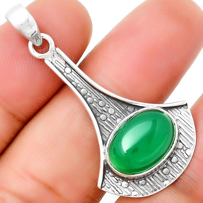 Natural Green Onyx Pendant SDP131585 P-1195, 10x14 mm