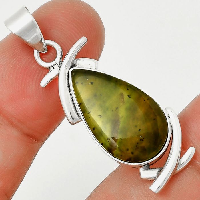 Natural Chrome Chalcedony Pendant SDP131736 P-1428, 12x20 mm