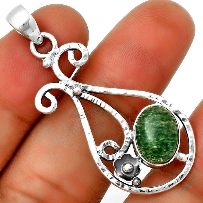 Natural Green Aventurine Pendant SDP131887 P-1714, 9x12 mm