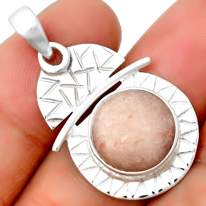 Natural Pink Scolecite Pendant SDP132393 P-1191, 13x13 mm