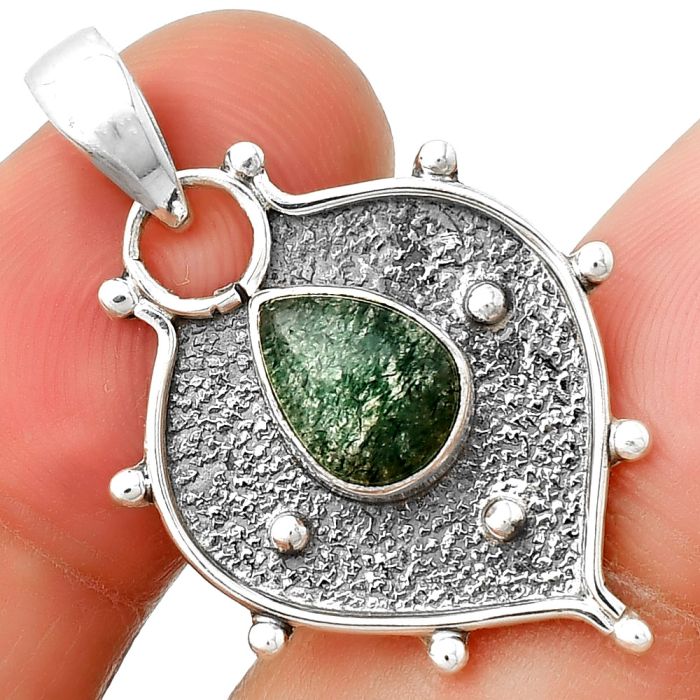 Natural Green Aventurine Pendant SDP132458 P-1403, 7x9 mm