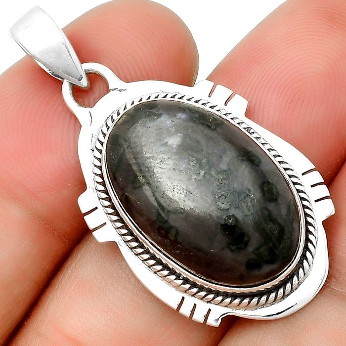 Natural Indigo Gabbro Pendant SDP132509 P-1463, 14x21 mm