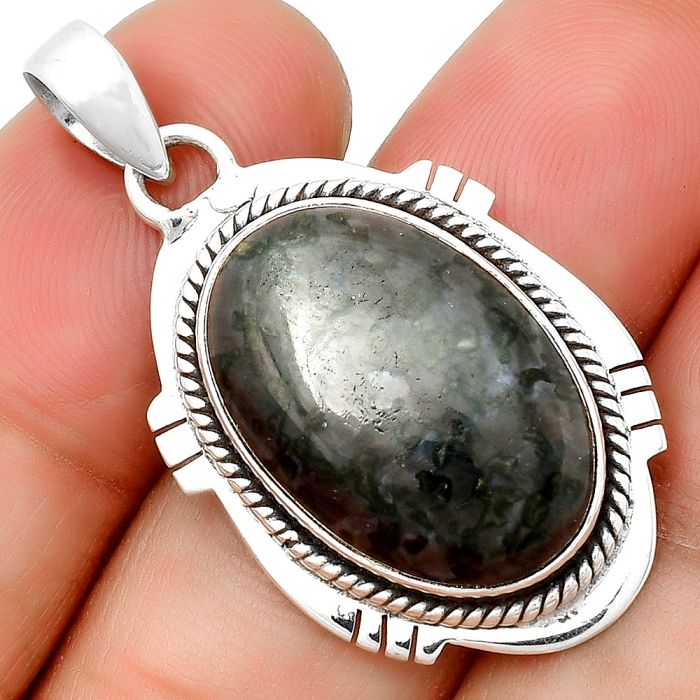 Natural Indigo Gabbro Pendant SDP132516 P-1463, 14x21 mm