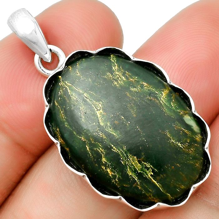 Natural Green Fuchsite Pendant SDP132573 P-1555, 18x25 mm