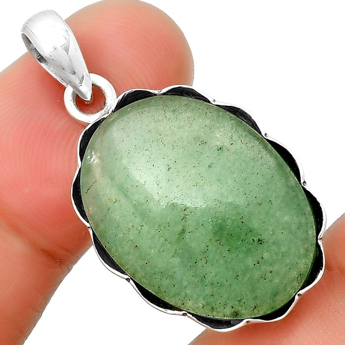 Natural Green Aventurine Pendant SDP132584 P-1555, 17x23 mm