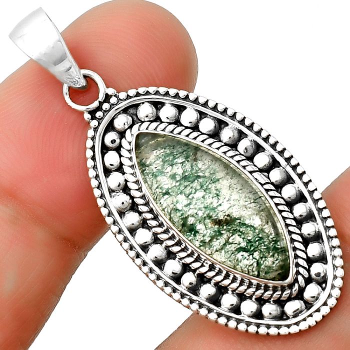 Natural Green Aventurine Pendant SDP132620 P-1578, 8x20 mm