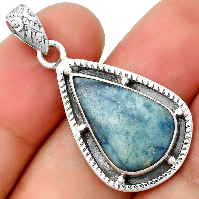 Natural Blue Scheelite - Turkey Pendant SDP132648 P-1495, 12x20 mm