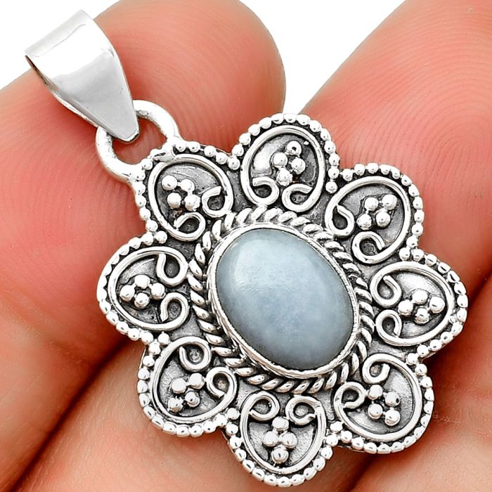 Natural Angelite Pendant SDP132690 P-1214, 7x10 mm