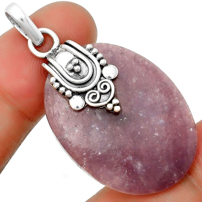 Natural Purple Lepidolite Pendant SDP132884 P-1313, 24x33 mm