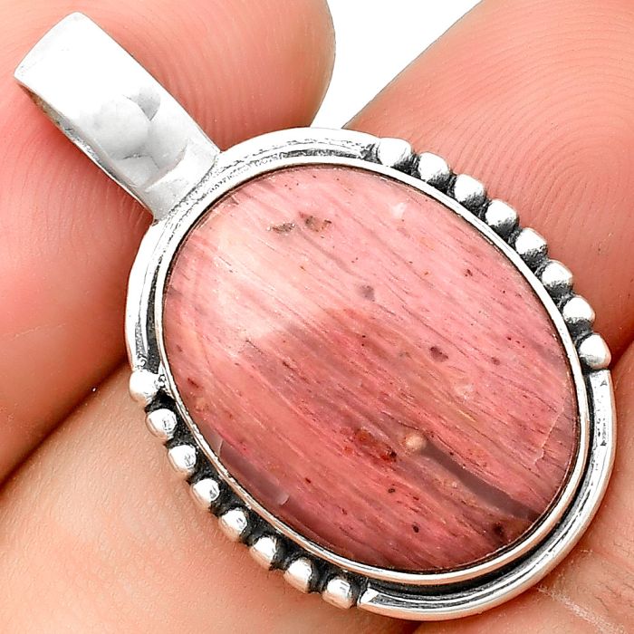 Natural Pink Tulip Quartz Pendant SDP132928 P-1326, 15x19 mm