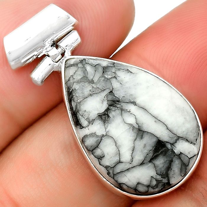 Natural Pinolith Stone Pendant SDP133015 P-1621, 15x22 mm