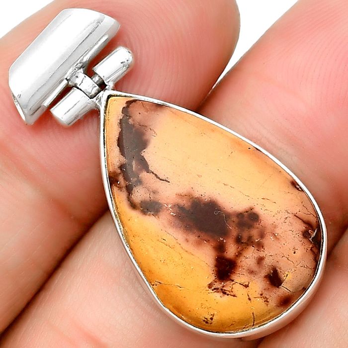 Natural Indian Paint Gemstone Pendant SDP133022 P-1621, 15x23 mm