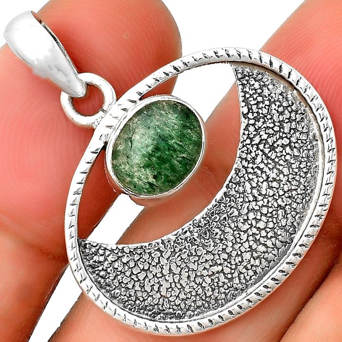 Natural Green Aventurine Pendant SDP133038 P-1630, 7x9 mm