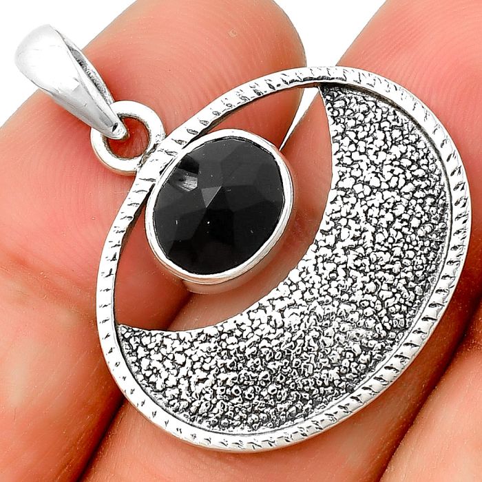 Natural Black Onyx - Brazil Pendant SDP133059 P-1630, 8x10 mm