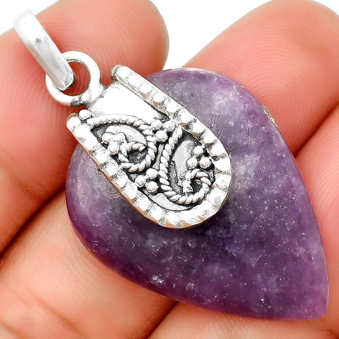 Natural Purple Lepidolite Pendant SDP133168 P-1313, 24x32 mm