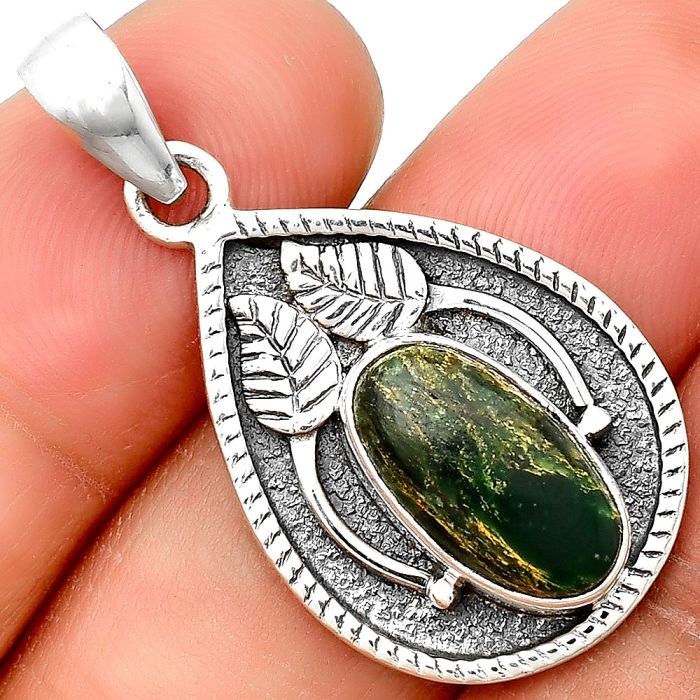 Natural Green Fuchsite Pendant SDP133233 P-1138, 8x14 mm